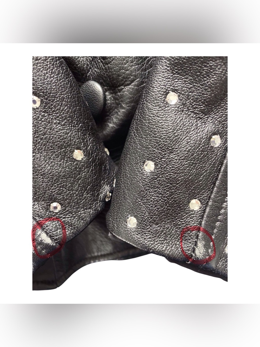 Dero Enteprises Vintage Black Studded Leather Double-Breasted Jacket, XS. - Picture 7 of 7